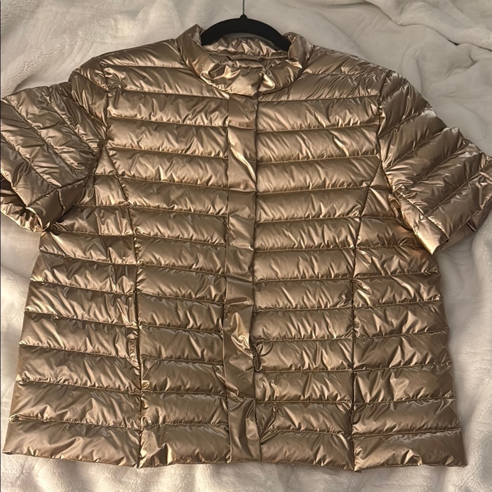 Brand new never been worn. 
J McLaughlin Gold Quilted Puffer Jacket